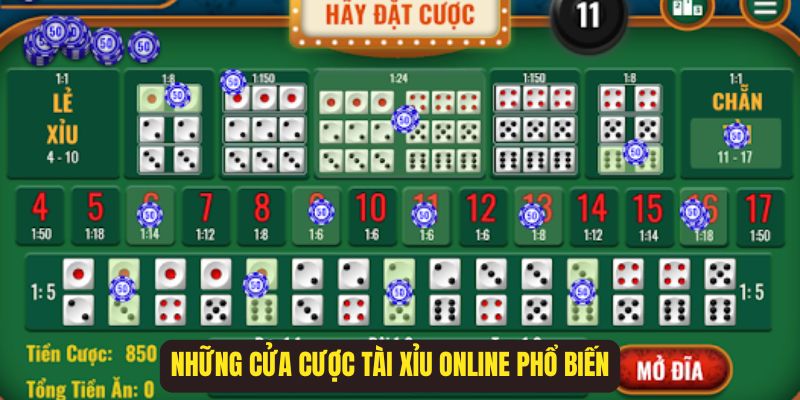 Những cửa cược tài xỉu online hấp dẫn